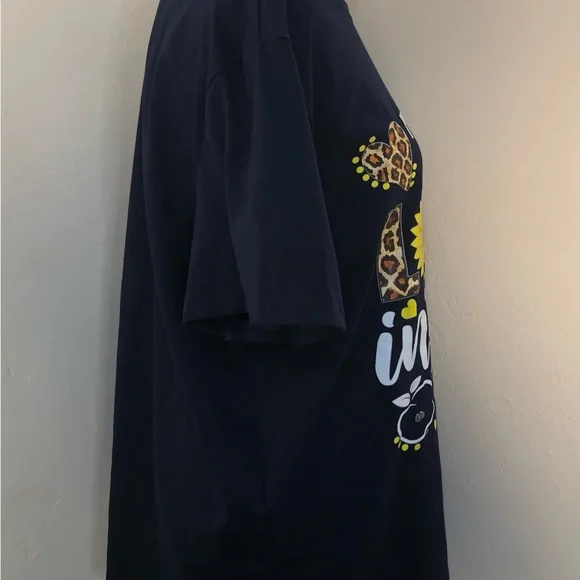 Teach Inspire Teacher’s Gift School Graphic T-Shirt Short Sleeve Black SZ L - Picture 4 of 9